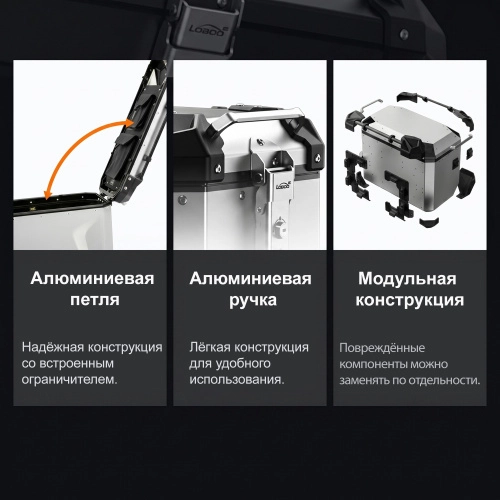 LOBOO C45LBK Левый кофр 45L серии CONQUEROR черный | КУКУХА ШОП фото 10