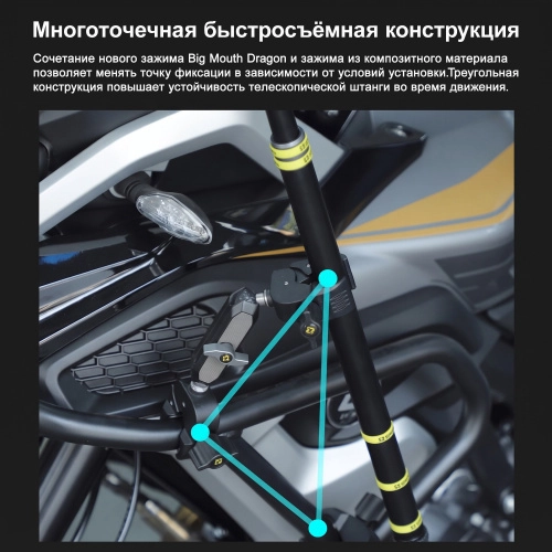 SMNU+ 03.12.SM012-25 Комплект для установки экшн камеры 110см (инстапалка для мотоцикла) | КУКУХА ШОП фото 6