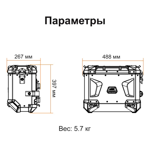 LOBOO C35LBK Левый кофр 35L серии CONQUEROR черный | КУКУХА ШОП фото 4