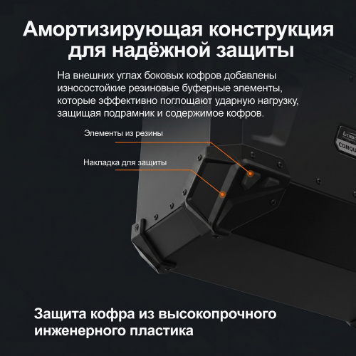 LOBOO C45LBK Левый кофр 45L серии CONQUEROR черный | КУКУХА ШОП фото 7
