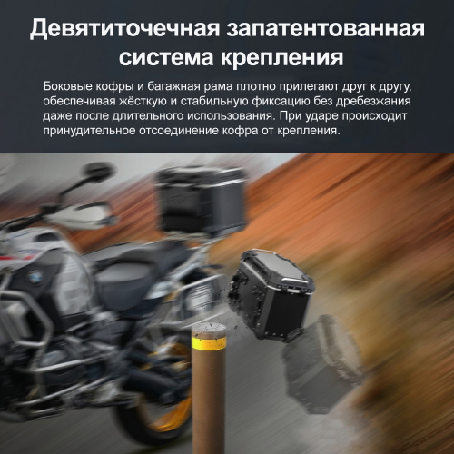 LOBOO C45LBK Левый кофр 45L серии CONQUEROR черный | КУКУХА ШОП фото 15