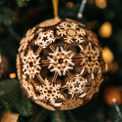 WOOD TRICK WDTK069 Деревянный 3D конструктор "РОЖДЕСТВЕНСКИЙ ШАР" | КУКУХА ШОП фото 5