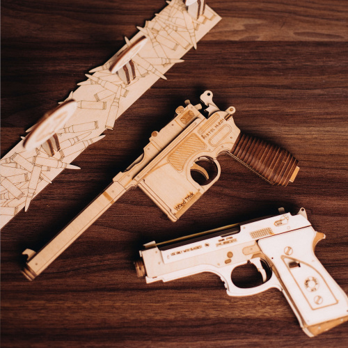 WOOD TRICK WT010/21 Деревянный 3D конструктор "НАБОР ПИСТОЛЕТОВ" | КУКУХА ШОП фото 8