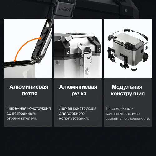LOBOO C45LBK Левый кофр 45L серии CONQUEROR черный | КУКУХА ШОП фото 10