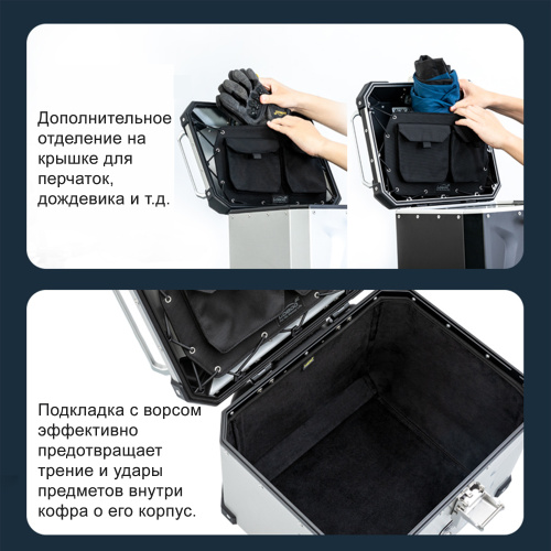 LOBOO C45LBK Левый кофр 45L серии CONQUEROR черный | КУКУХА ШОП фото 14