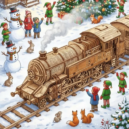 WOOD TRICK WDTK106 Деревянный 3D конструктор "ЛЕГЕНДАРНЫЙ ВОЯЖЕР 246" | КУКУХА ШОП фото 9