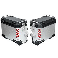 LOBOO P45L-P38R-SL Комплект боковых кофров 45L+38L серебристые серии PIKE TRACKER | КУКУХА ШОП